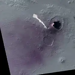 False color image from 19 June 2011 showing extent of lava flow on that date.