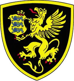 Yellow griffin pictured in the logo of the Estonian Internal Security Service.