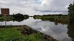 The river's junction with the Elbe canal