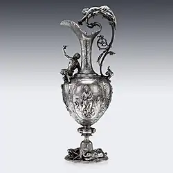 Figural Silver Ewer by Jean-Baptiste Gustave Odiot, circa 1875