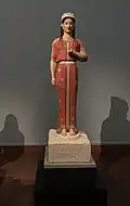Experimental color reconstruction of the Greek grave statue of Phrasikleia, Liebieghaus Frankfurt