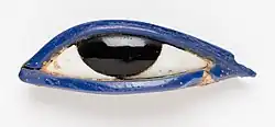 Eye; 1550–1069&nbsp;BC; alabaster eye from a coffin; length: 50.8&nbsp;mm; Auckland War Memorial Museum (Auckland, New Zealand)