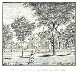 Emil S. Heineman House in 2610 Woodward Avenue built in 1859 and demolished in 1920s for the Woodward widening.