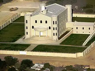 The main temple of the YFZ Ranch – FLDS Church in Eldorado, Texas, in 2006