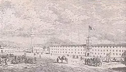 A drawing by Felix Kanitz of the first factory in the Balkans