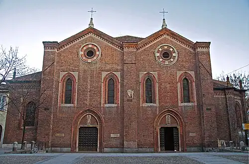 The biscione on the facade of the Santa Maria Incoronata, 15th century