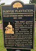 Fairvue Plantation Historic Marker; Ellen Stokes More Wemyss; Gallatin, Tennessee
