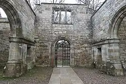 Interior of the memorial chapel, looking west