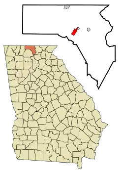 Location in Fannin County and the state of Georgia