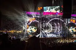 Lighting effects at the July 3, 2015 show