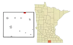 Location of Minnesota Lake, Minnesota