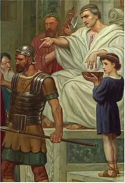 Detail from Edward Arthur Fellowes Prynne's painting Christ Before Pilate' at St Peter's Church, Ealing