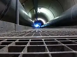 District heating tunnel beneath the Rhein River in Cologne, Germany
