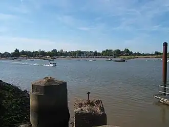 View from the Orford Ness dock towards Orford Quay