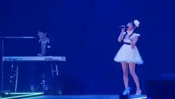 Fhána from Animelo Summer Live 2014 concert showing Jun'ichi Satō using a Fairlight Series III synthesizer keyboard