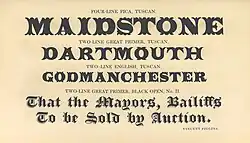 Solid tuscans and inline blackletter, 1834 specimen