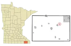 Location of Whalan, Minnesota