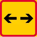 Sign applies to both directions (formerly used )