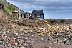 East harbour wall and wooden ladder