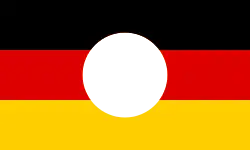 Flag of East Germany, with cut-out emblem.