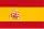 Image of Spanish flag, featuring red and yellow horizontal stripes with a crest in the centre left.