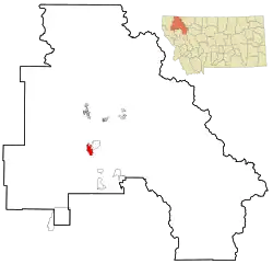 Location of Kalispell within Flathead County
