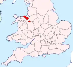 Flintshire shown within England and Wales
