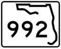 State Road 992 marker