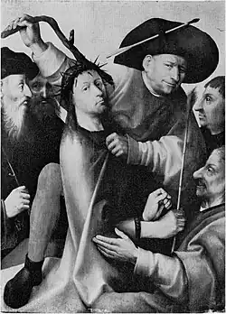 Crowning with Thorns, Museum of Fine Arts Bern (black and white photograph of colour painting)