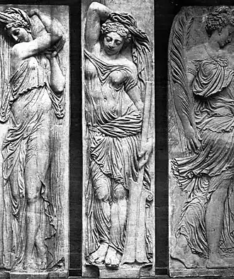 Stone reliefs of nymphs from the Fontaine des Innocents