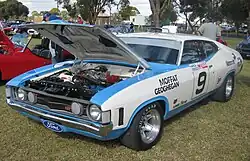 A race replica of the Ford XA Falcon GT Hardtop in which Geoghegan won the 1973 Hardie-Ferodo 1000 with Allan Moffat