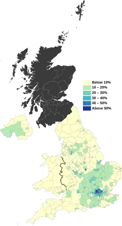 Foreign-born population in the UK in 2021