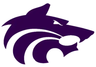 Official logo of Fort Bragg High School, an abstract representation of a wolf's head in the school's official shade of purple