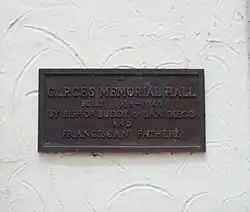 Father Garcés Memorial Hall marker