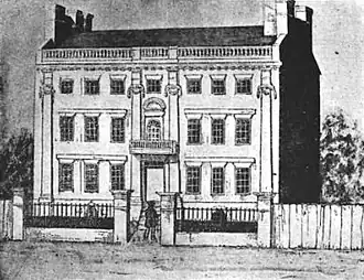 Foster-Hutchinson house, corner of Garden Court and Fleet St. Probably built ca.1686 by merchant John Foster. Occupied by merchant Thomas Hutchinson (d.1739) (father of Governor Hutchinson, who was born in the house)[8]