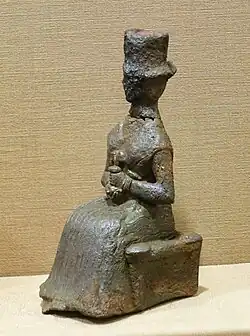 Four-faced goddess, Ishchali, Isin-Larsa to Old Babylonia periods, 2000–1600 BC, bronze - Oriental Institute Museum, University of Chicago