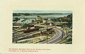 Fox Point railroad curve; this is where the PW&B crossed over the East Junction Branch