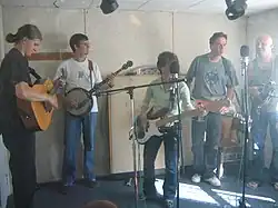 European bluegrass group Fragment in studio.