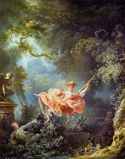 The Swing; by Jean-Honoré Fragonard; 1767; oil on canvas; 81 x 64 cm; Wallace Collection (London)[177]