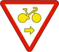 Bicycles are allowed to cross the red light for turning right