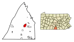 Location within Franklin County and Pennsylvania