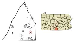 Location of Mont Alto in Franklin County, Pennsylvania.
