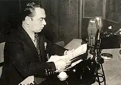 František R. Kraus "on air" in the Czechoslovak Radio, Prague, late 1940s