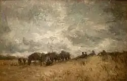 Resting in the dune (Le repos dans la dune), last painting from the artist 1935, oil on canvas, 75 × 110&nbsp;cm