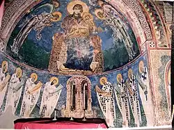 Front wall of the monastery.