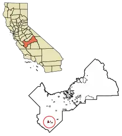 Location of Coalinga in Fresno County, California