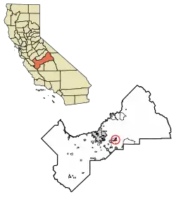 Location in Fresno County and the state of California
