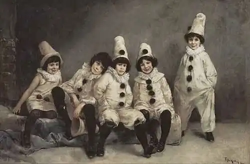 Children's Carnival (1888), depicting the five children of mathematician Alfred Pringsheim, including Katia Pringsheim (far left)