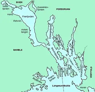 Fjord system in Grenland, Telemark