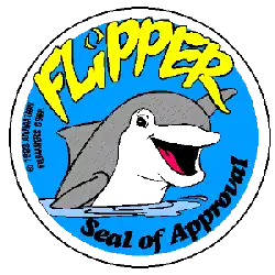 "Flipper Seal of Approval" dolphin safe label.